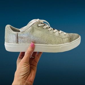 TOMS LENOX Silver Metallic Sneakers 7.5